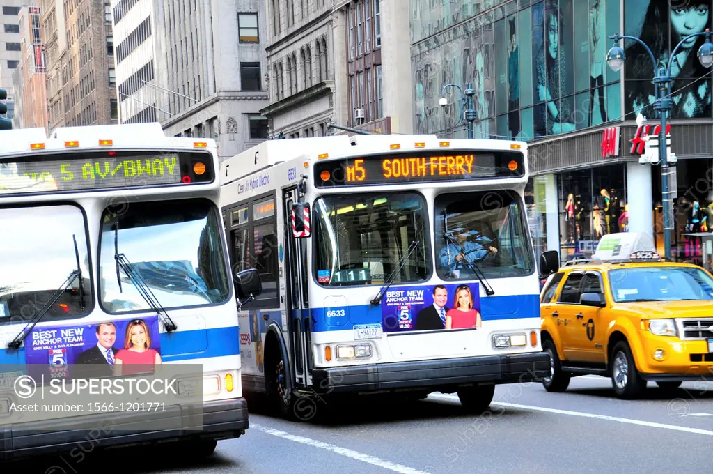 New York City Public Transportation M5 Bus, Manhattan, New York City, USA