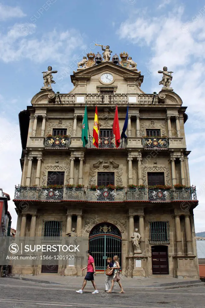 Town Hall square, Pamplona, Navarra Navarre, Spain
