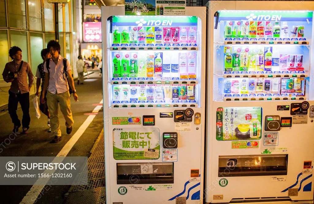 Vending machine in Takeshita Dori Harajuku Tokyo city, Japan, Asia