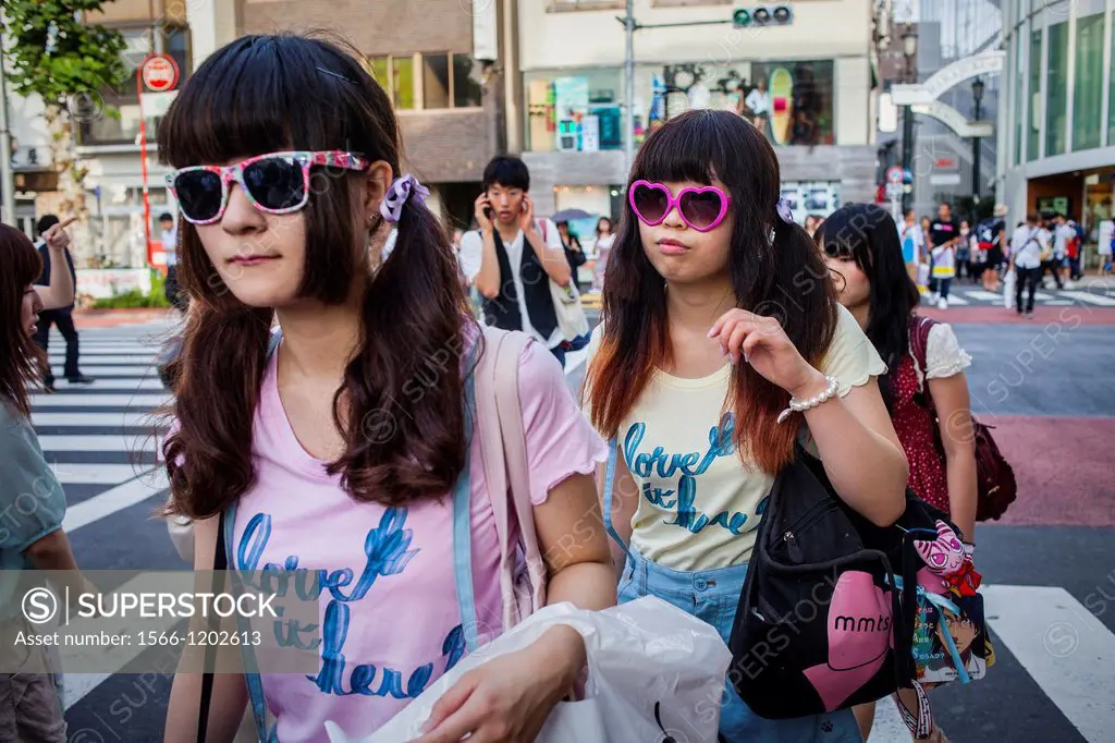 Girls in Takeshita Dori Tokyo city, Japan, Asia