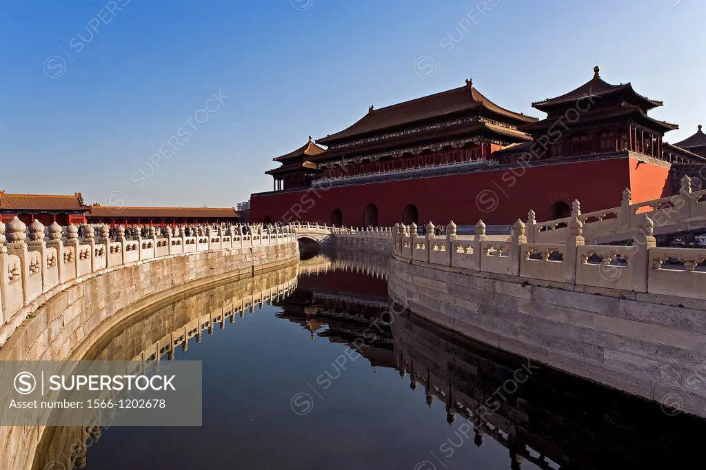 Golden Water River and Wumen Gate  The Forbidden City,Beijing, China