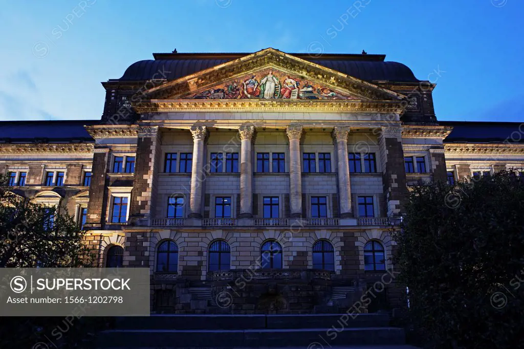 Finanzministerium, Ministry of Finance at Night Dresden, Saxony, Germany