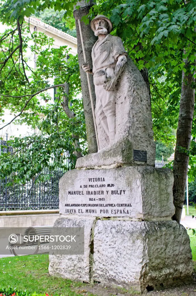 Manuel Iradier Memorial at Vitoria Gasteiz, Alava, Araba, Basque Country, Spain