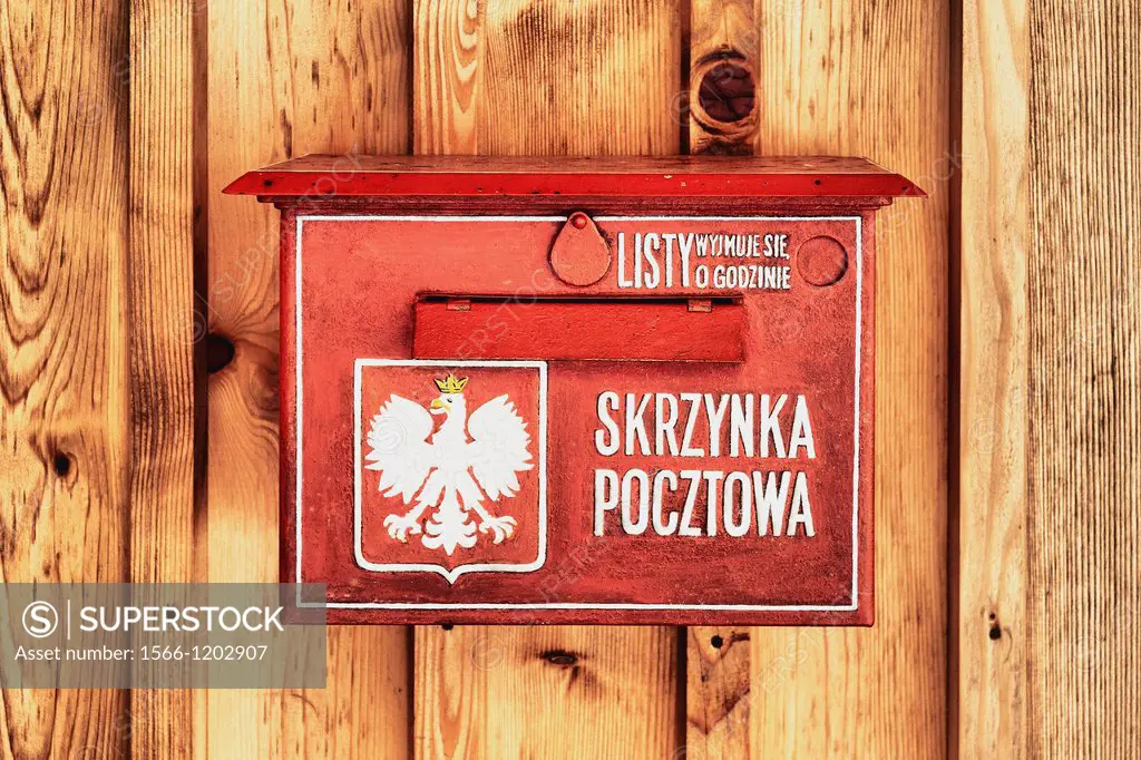 Vintage Polish postal box in Rural Architecture Museum open air museum in Sanok, Poland