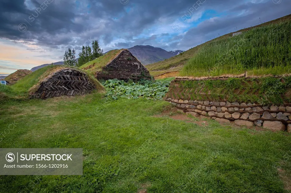 Traditional Icelandic farmhouses, Laufas Museum, Northern, Iceland