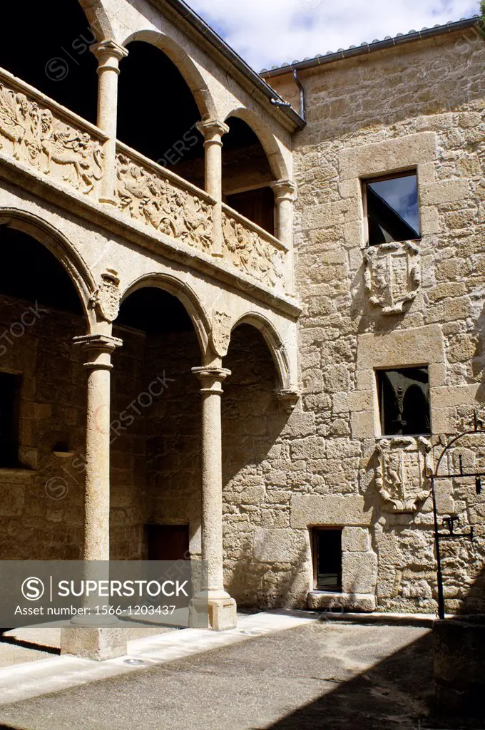 Courtyard of Los Aguila Palace, Ciudad Rodrigo, Conjunto Historico, Salamanca, Castilla y Leon, Spain