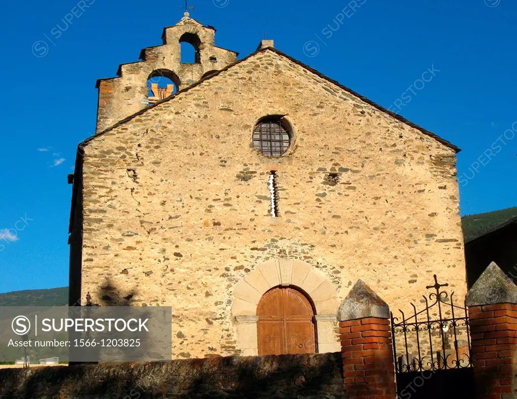 Romanesque church of Sainte Leocadie, Languedoc-Roussillon, Eastern Pyrenees, France.