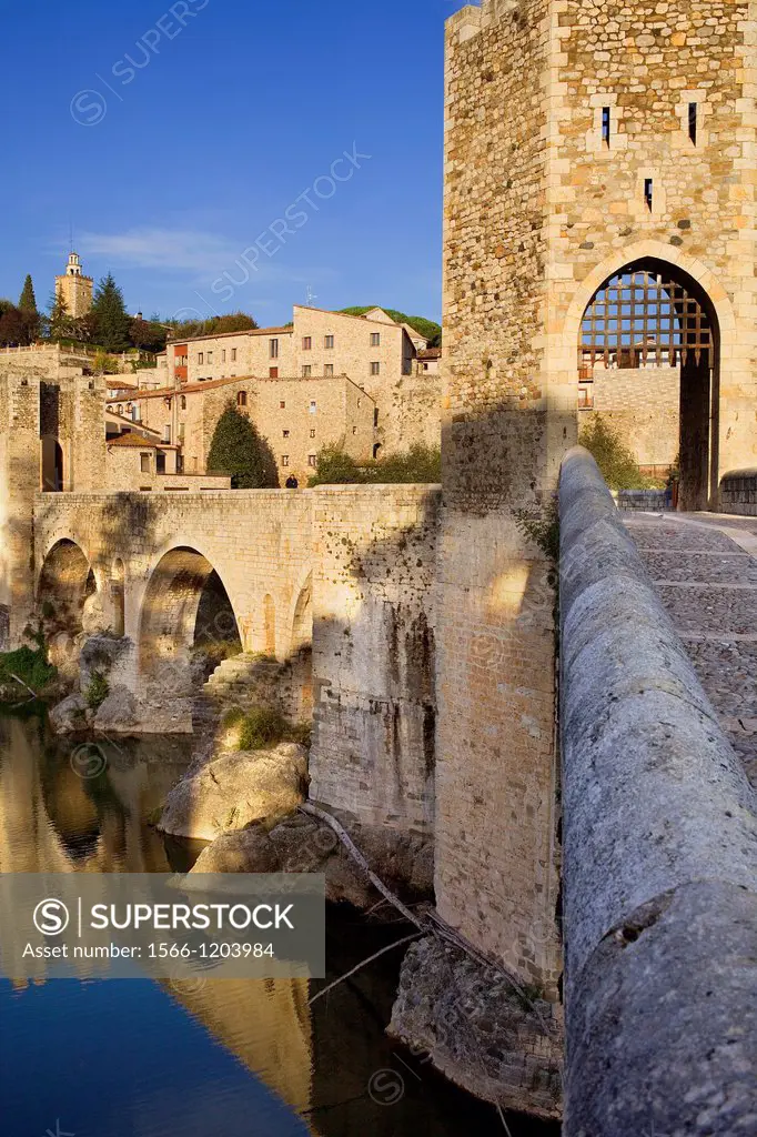 Medieval Bridge -11st Century, Besalú, La Garrotxa, Girona, Spain