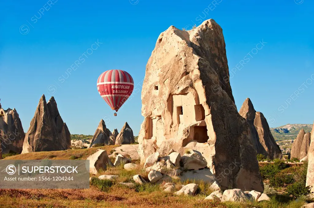 Hot Air Baloons over the Fairy Chimneys near Göreme  Goreme  , Cappadocia Turkey