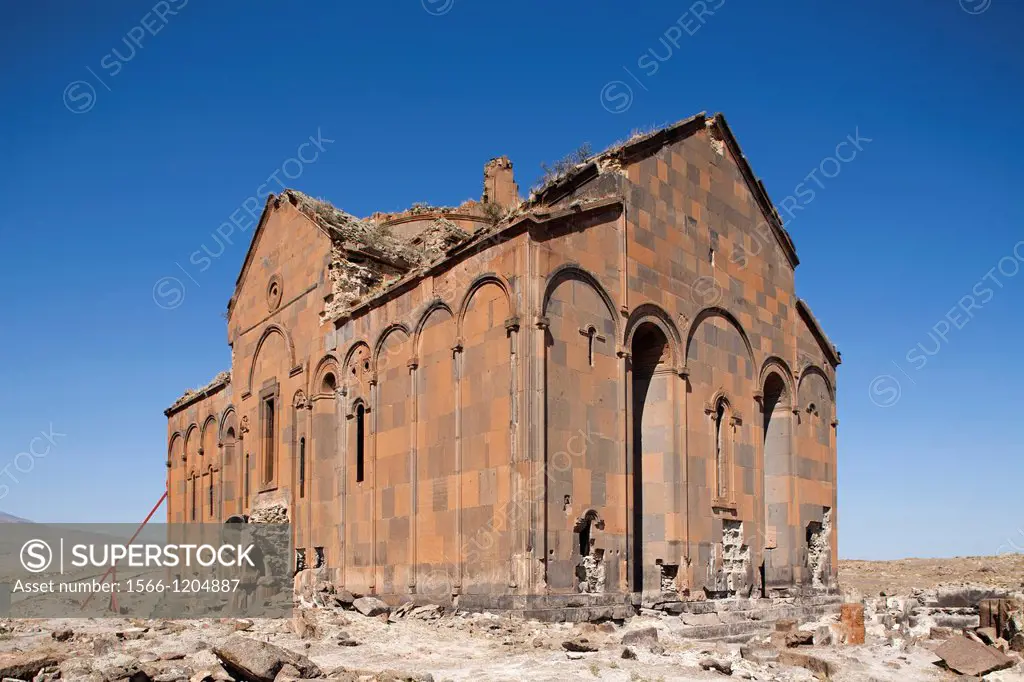 cathedral subsequently changed in fethiye mosque, ani ruins, kars area, north-eastern anatolia, turkey, asia