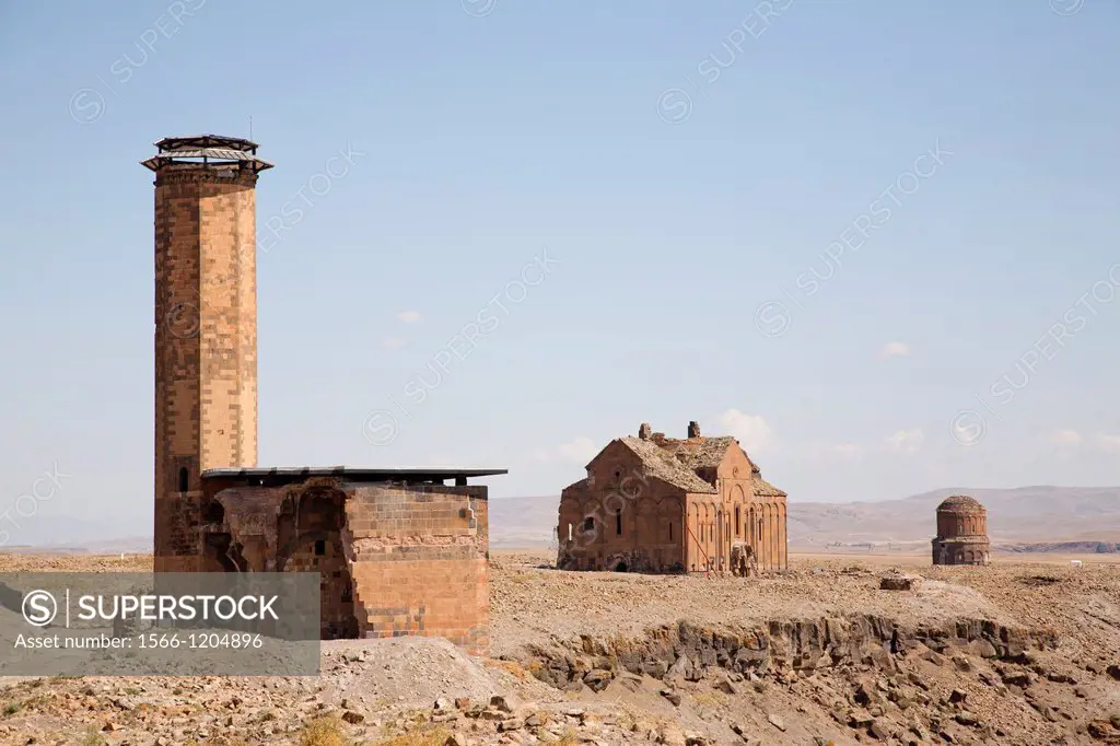 menucer mosque the cathedral and church of the redeemer , ani ruins, kars area, north-eastern anatolia, turkey, asia