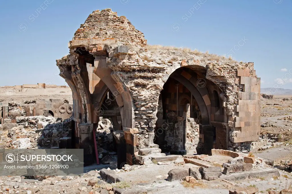 caravansary or church of apostles, ani ruins, kars area, north-eastern anatolia, turkey, asia