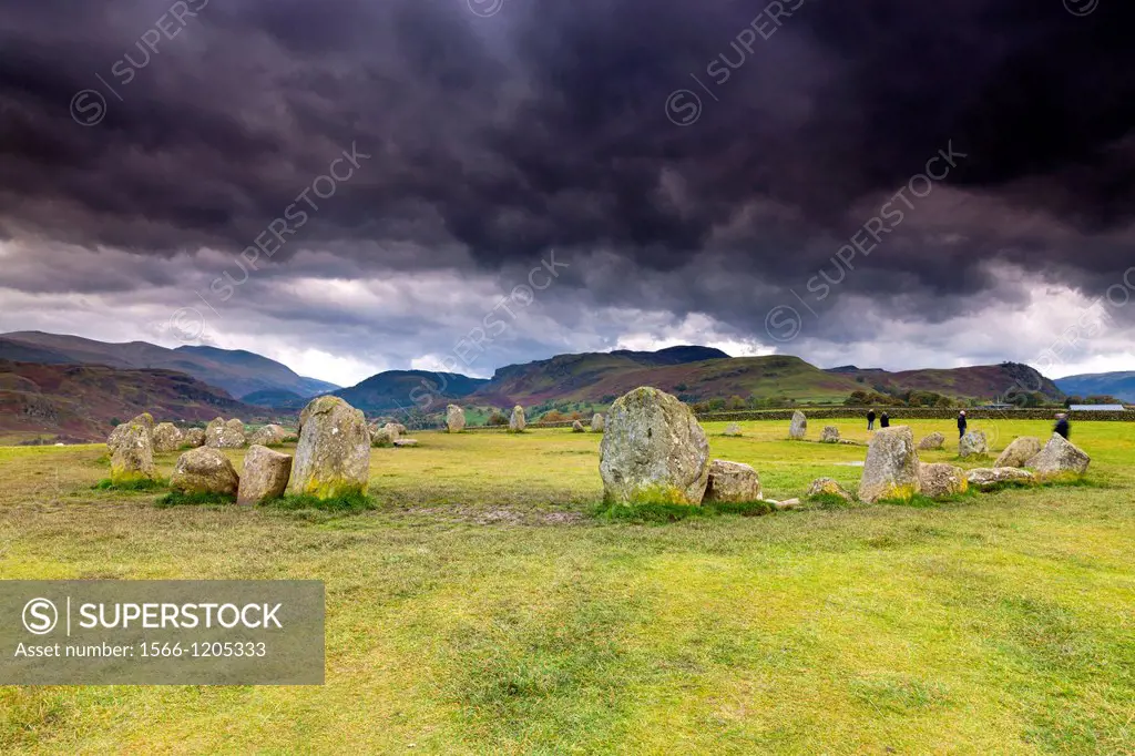 Castlerigg Stone Circle in the Lake District National Park, Keswick, Cumbria, England, UK, Europe