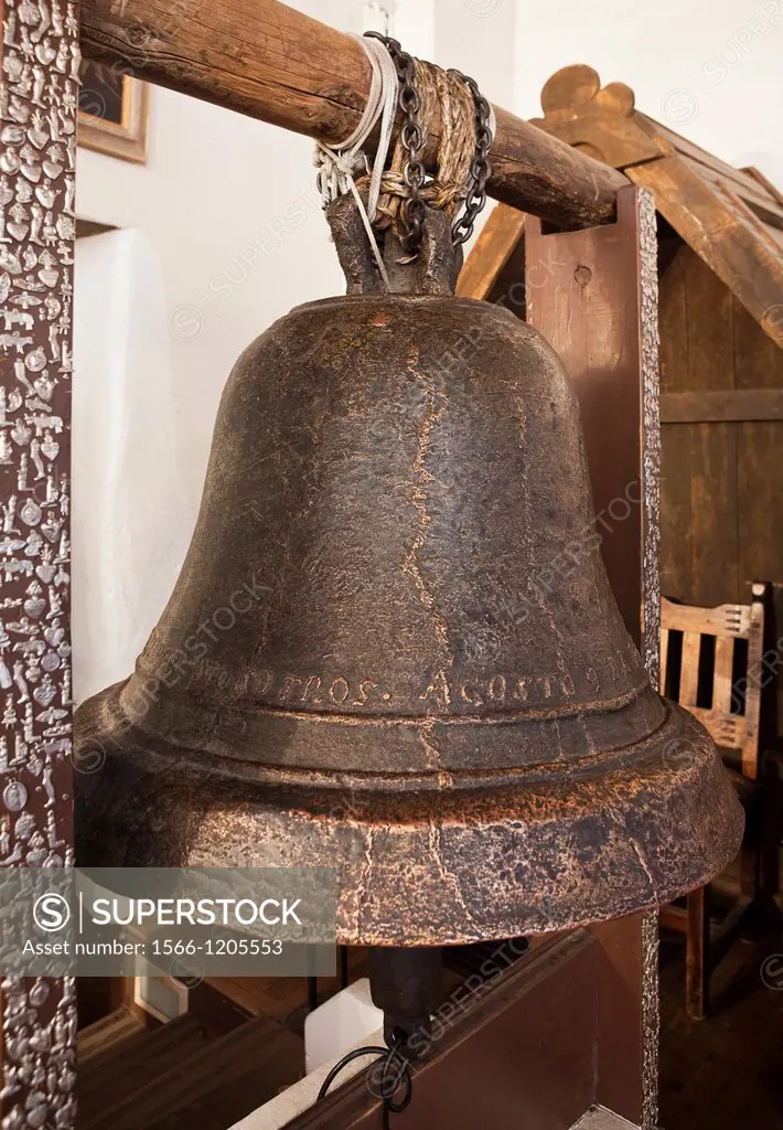Mission bell, San Miguel Chapel interior, Santa Fe, New Mexico