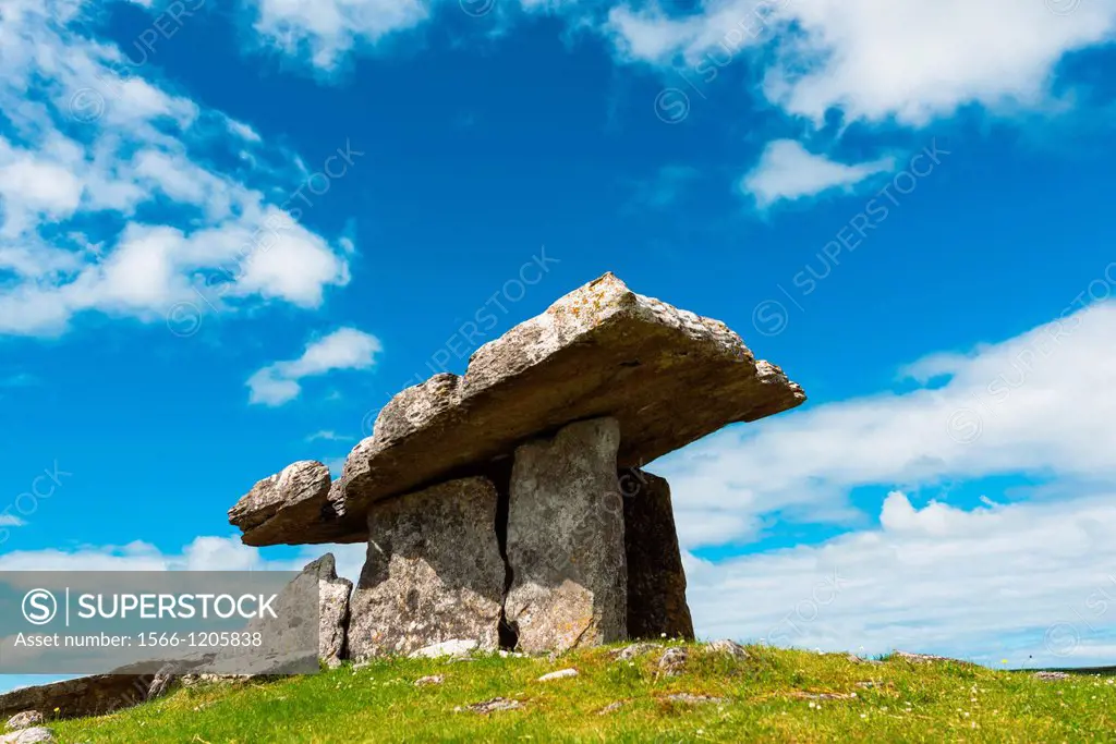 Poulnabrone dolmen in the Burren area of County Clare, Republic of Ireland