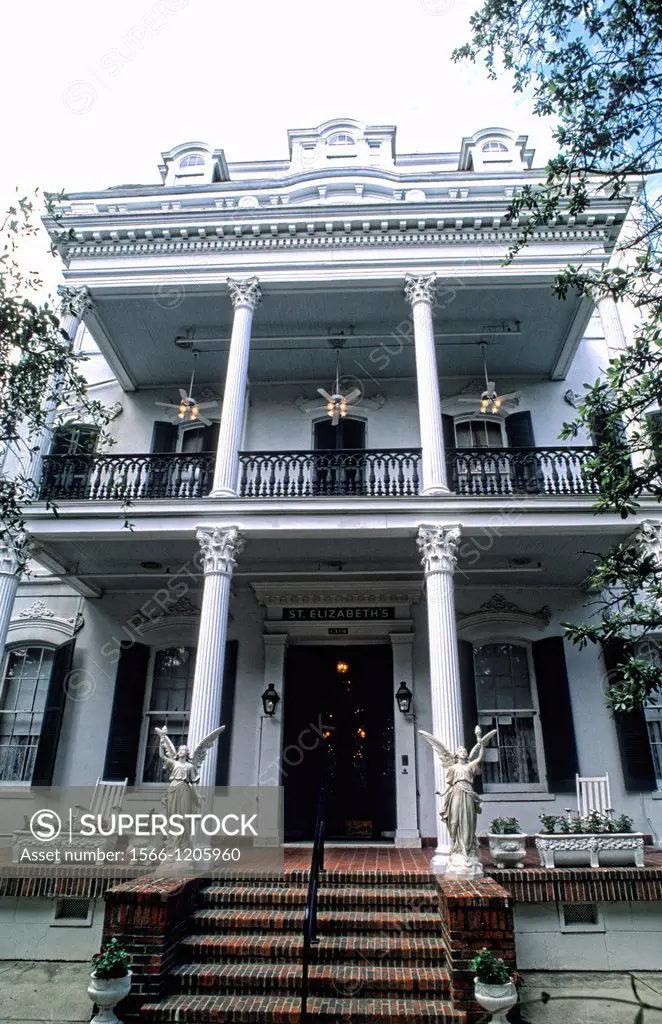 Famous writer Anne Rice home and statue in the Garden District in wonderful city of New Orleans Louisiana NOLA USA