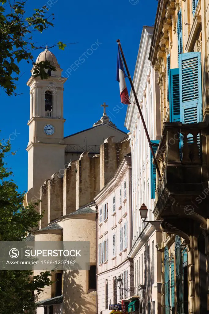 France, Corsica, Haute-Corse Department, Le Cap Corse, Bastia, Place du Marche, Eglise St-Jean Baptiste church