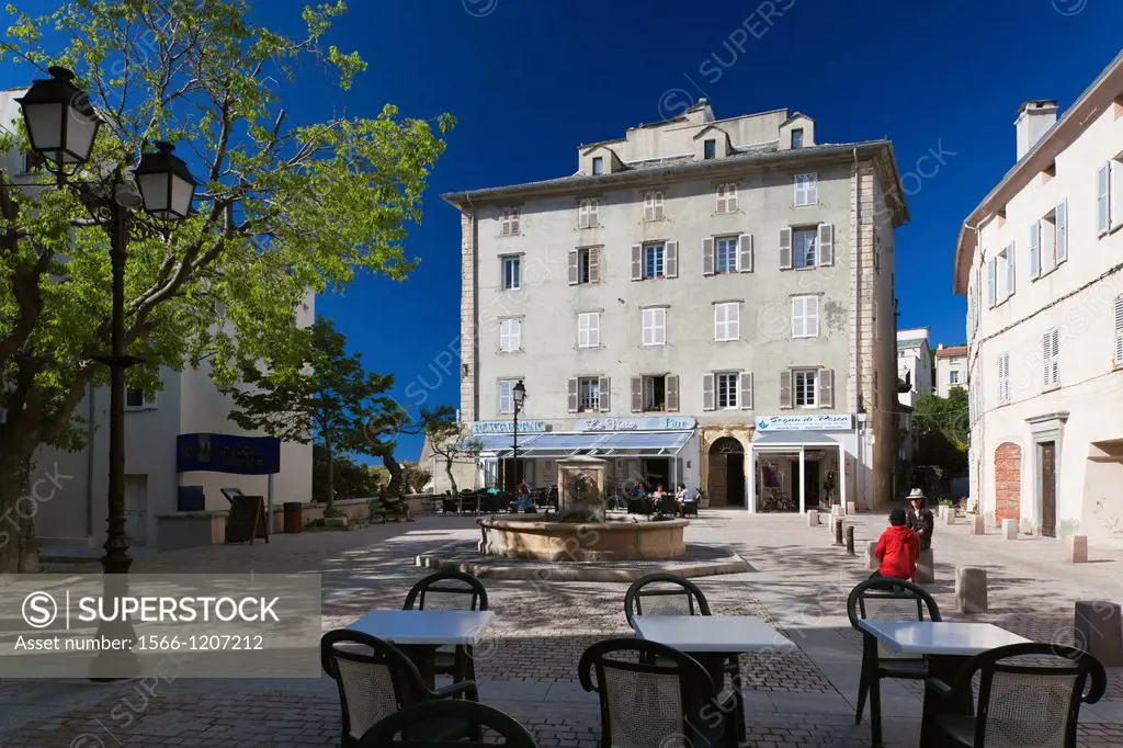 France, Corsica, Haute-Corse Region, Le Nebbio, St-Florent, Place Doria