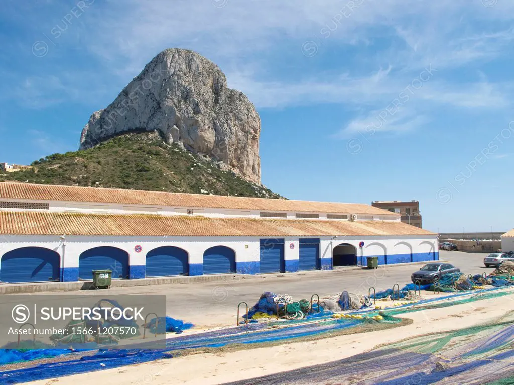 Ifach and fish market Calpe Alicante Spain