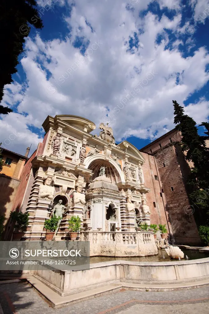 Italy, Lazio, Tivoli, Villa d´Este, Fountain of the Hydraulic Organ or Fontana dell´Organo