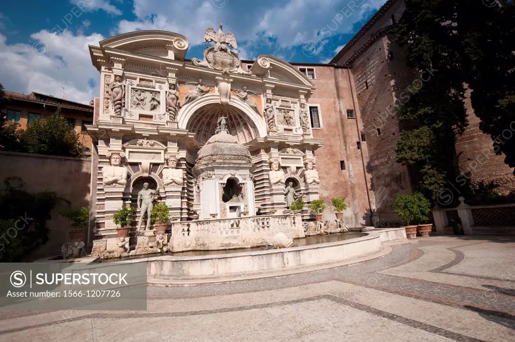 Italy, Lazio, Tivoli, Villa d´Este, Fountain of the Hydraulic Organ or Fontana dell´Organo