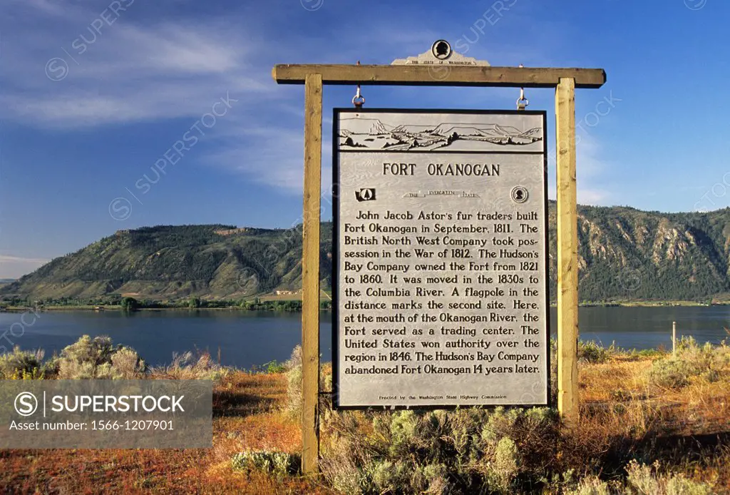 Fort Okanogan Historic sign, Okanogan County, Washington