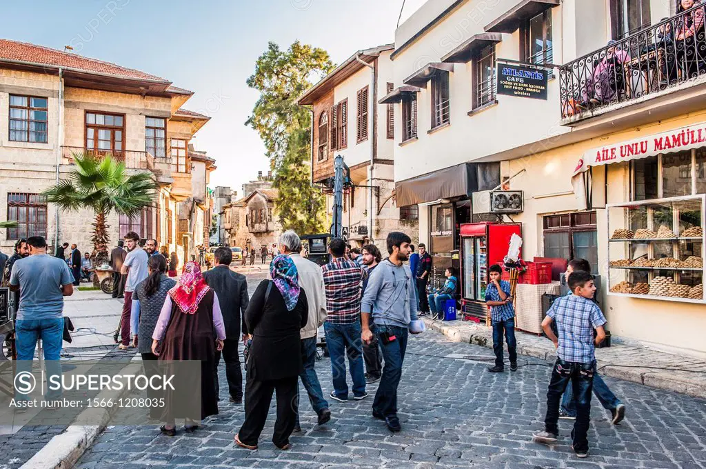 TV series production in the streets of the old city of Tarus, Anatolia, Southwest Turkey