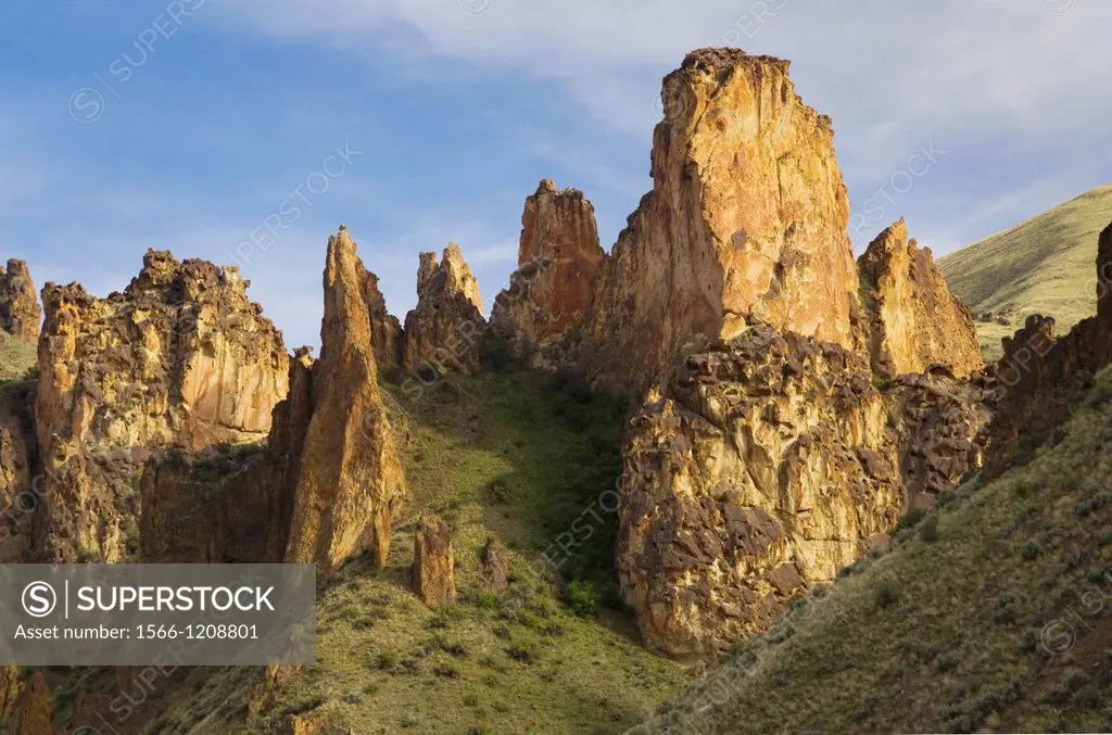 Volcanic spires of Leslie Gulch in the Owyhee Uplands of SE Oregon