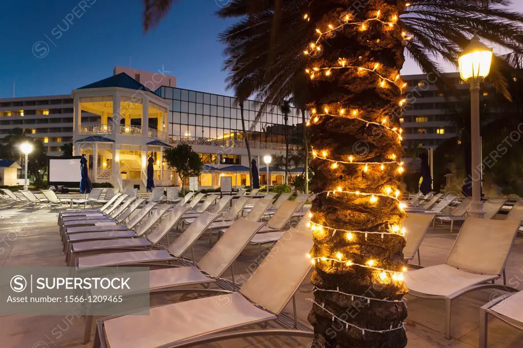 Bahamas, New Providence Island, Nassau, Cable Beach, Sheraton Cable Beach Resort, dusk