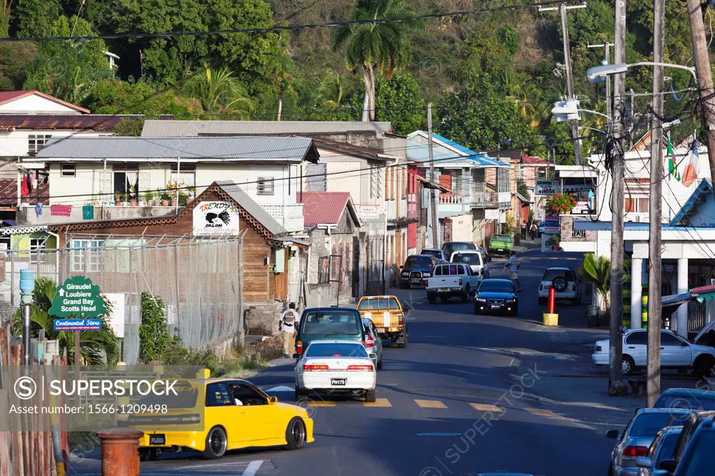 Dominica, Roseau, town view