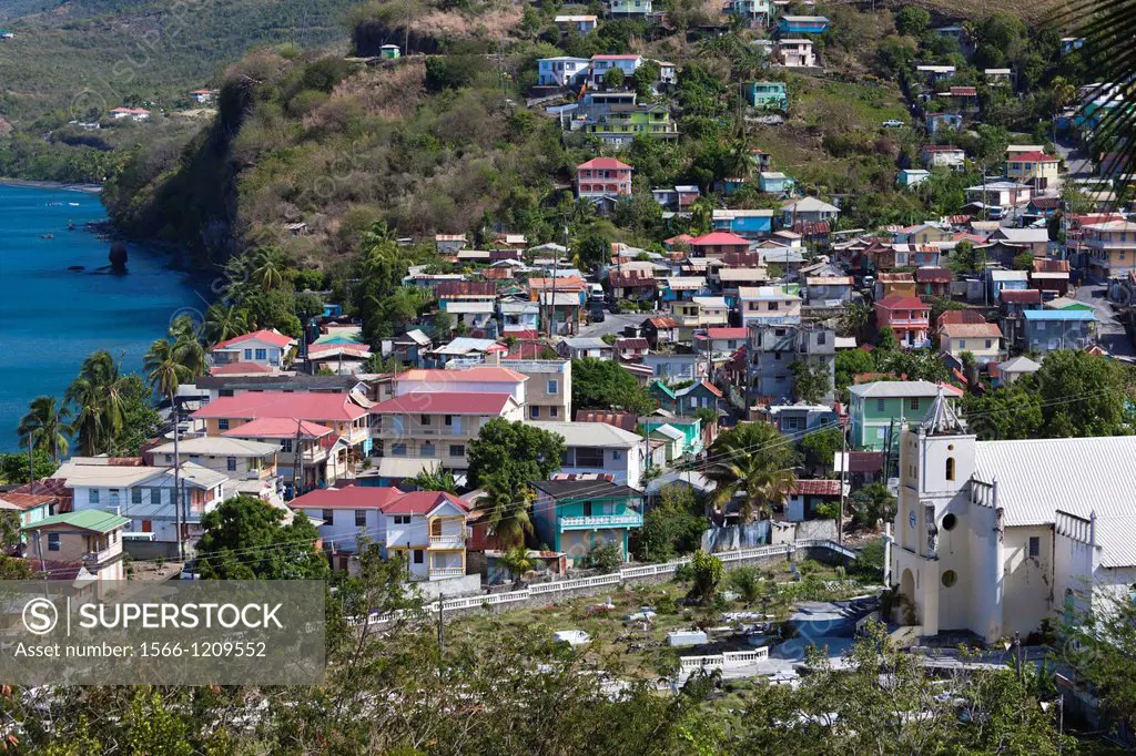 Dominica, St  Joseph, town view
