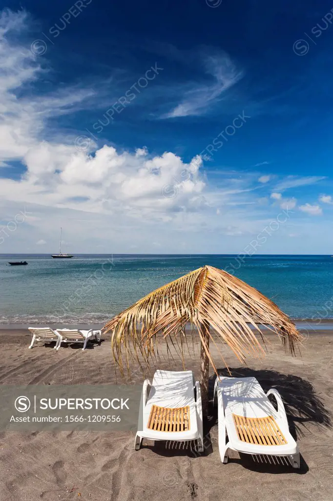 Dominica, Mero Beach, black sand beach