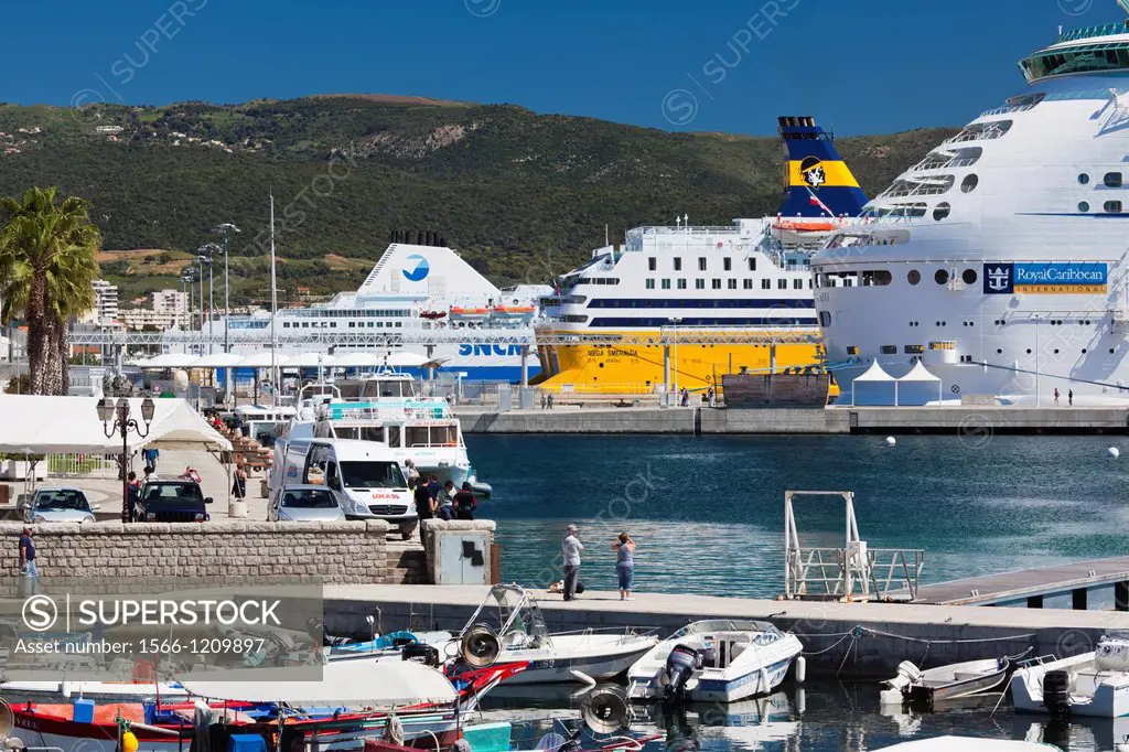 France, Corsica, Corse-du-Sud Department, Corsica West Coast Region, Ajaccio, cruiseship