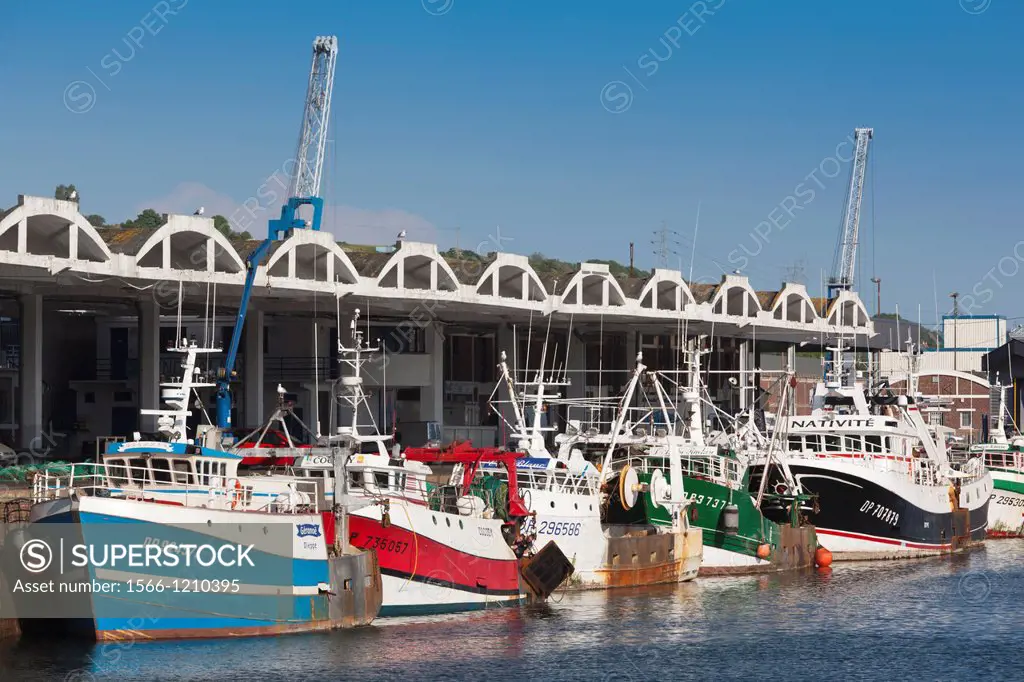 France, Normandy Region, Seine-Maritime Department, Dieppe, view of the Port de Peche, fishing harbor
