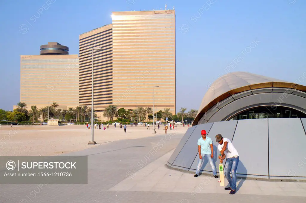 United Arab Emirates, U A E , UAE, Middle East, Dubai, Deira, Corinche Road, Palm Deira Metro Station, Green Line, subway, public transportation, Hyat...