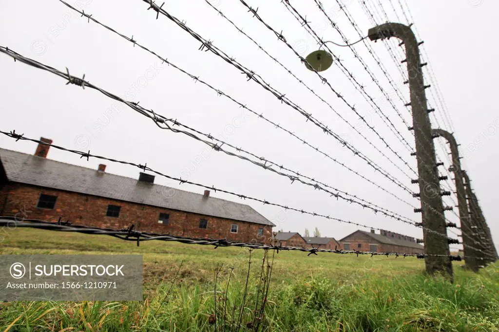 Nazi Auschwitz Extermination Camp, Poland  Barbed Wirs fences