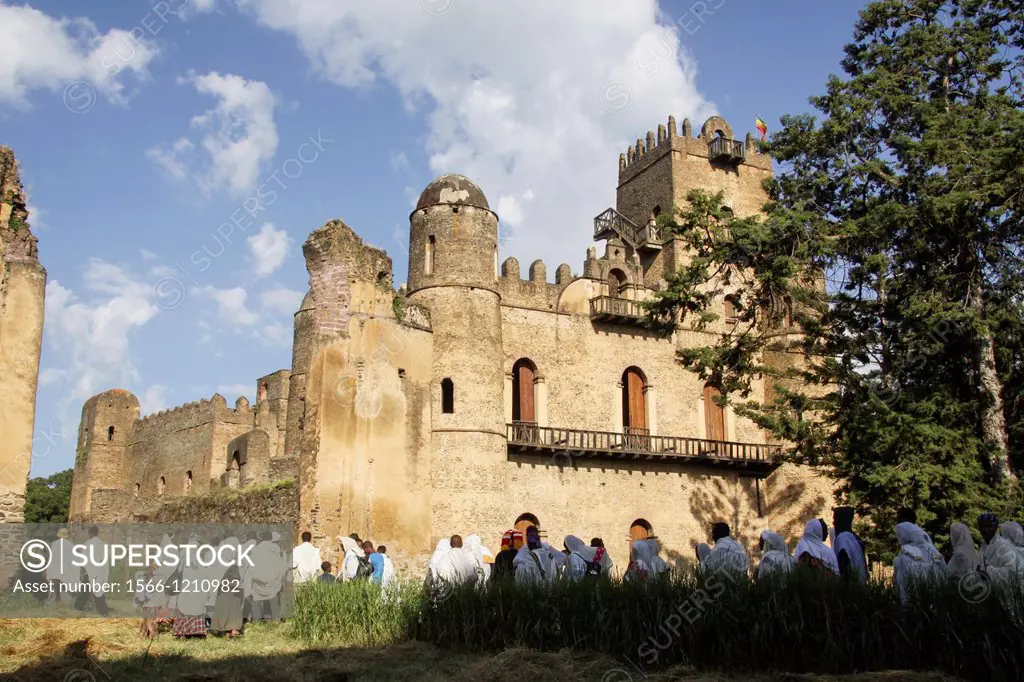 Africa, Ethiopia, Gondar The Royal Enclosure Alem Seghed Fasil´s castle