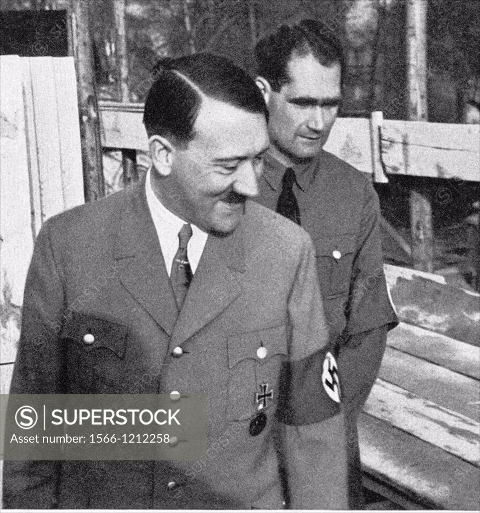 Adolf Hitler with Rudolf Hess - Hitler´s war time deputy  From the archives of Press Portrait Service