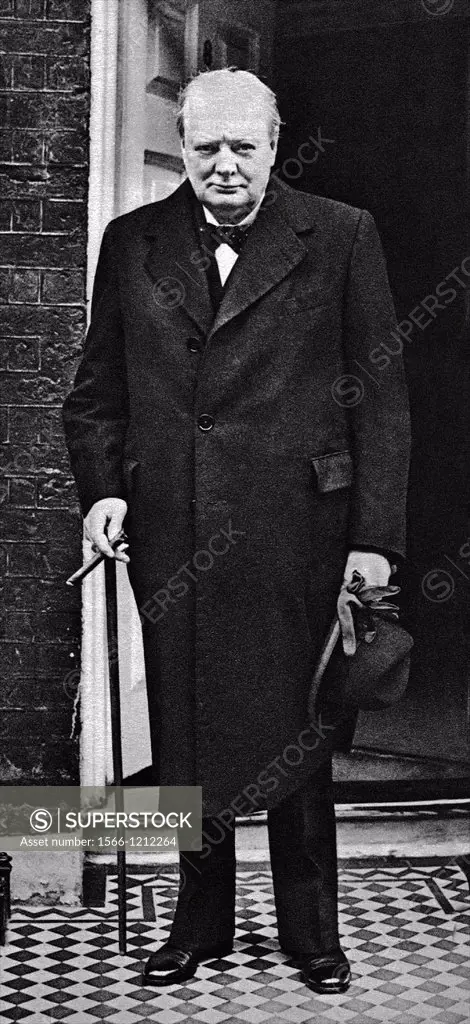 British wartime leader Winston Churchill in a 1939 portrait from the archives of Press Portrait Service formerly Press Portrait Bureau