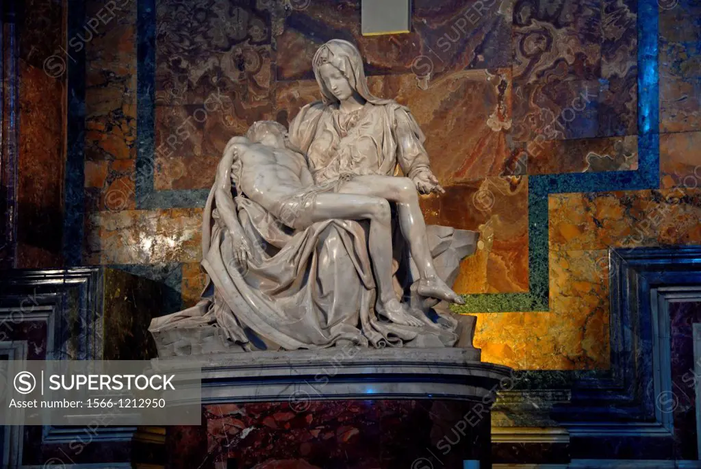 Michelangelo´s sculpture La Pieta  15th century  Saint Peter´s Basilica  Vatican City  Rome, Lazio, Italy, Europe.