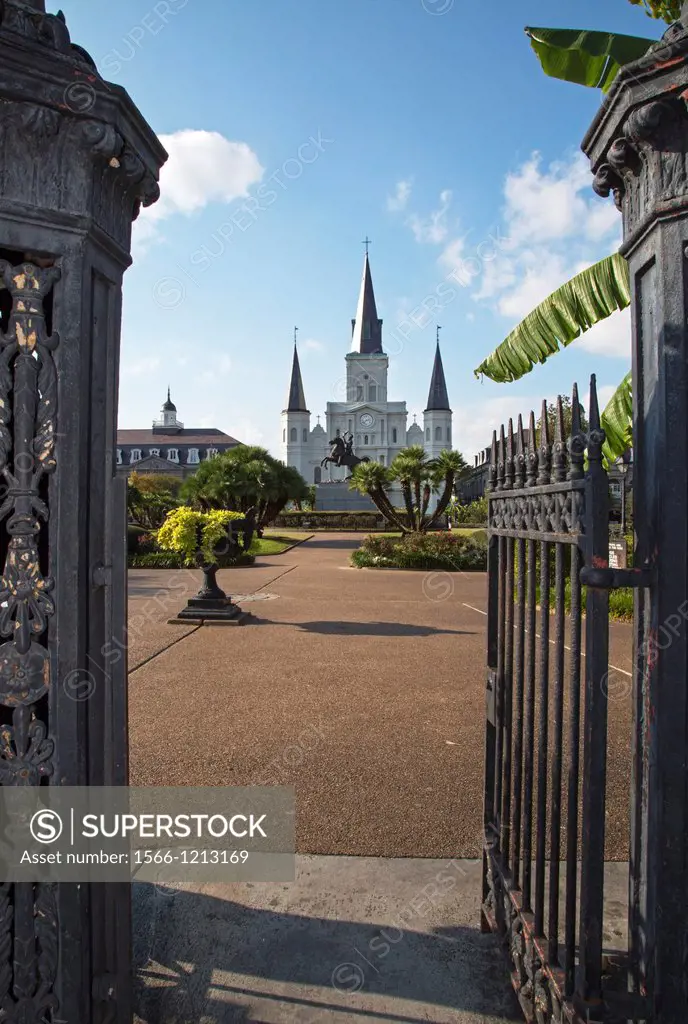 New Orleans, Louisiana - St  Louis Cathedral and Jackson Square