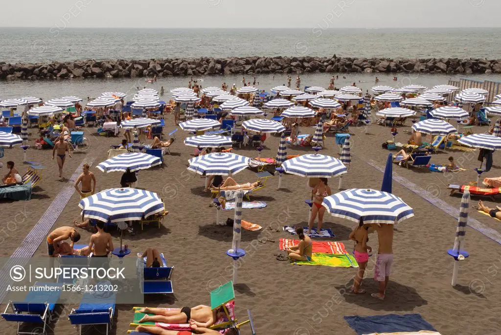beach of Torre del Greco, province of Naples, Campania region, southern Italy, Europe