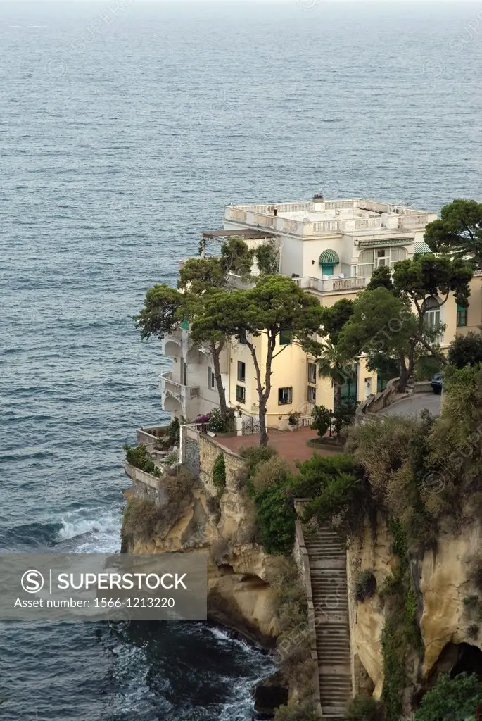 villa right by the sea, district of Posillipo, Naples, Campania region, southern Italy, Europe