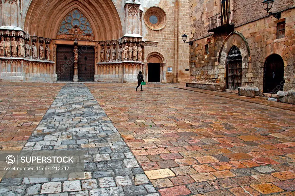 Pla de la Seu, cathedral of Santa Maria, Gothic, Tarragona, Catalonia, Spain
