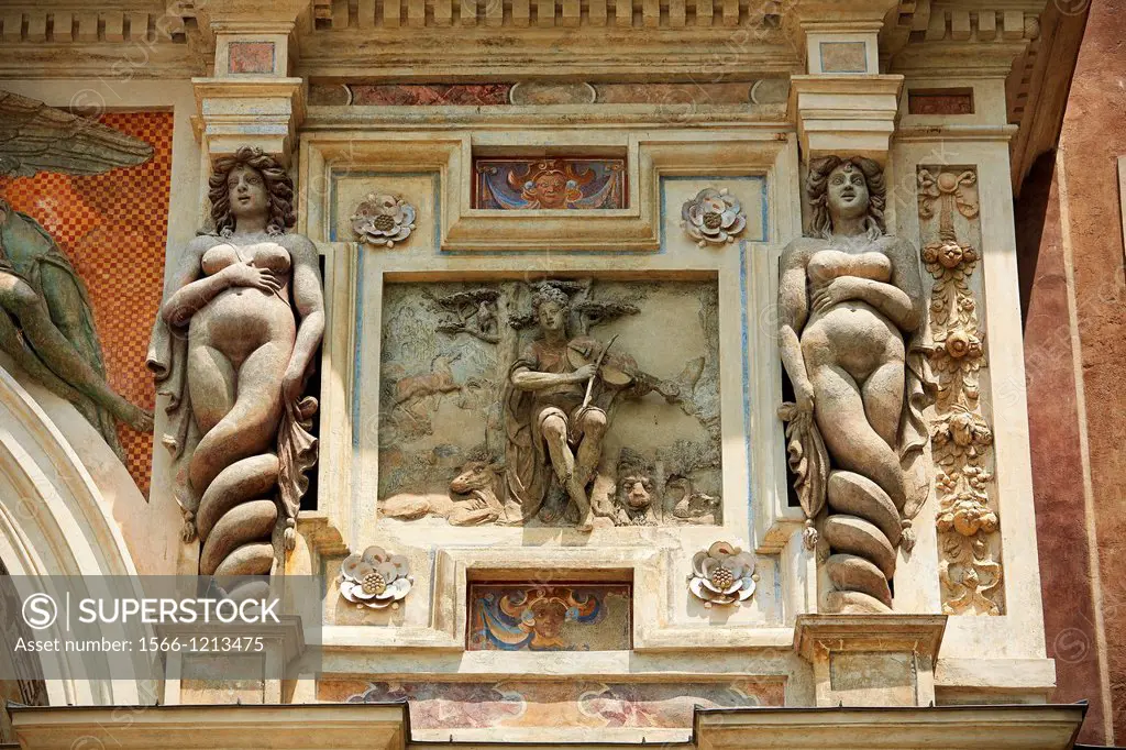 The Organ fountain, 1566, housing organ pipies driven by air from the fountains  Villa d´Este, Tivoli, Italy - Unesco World Heritage Site