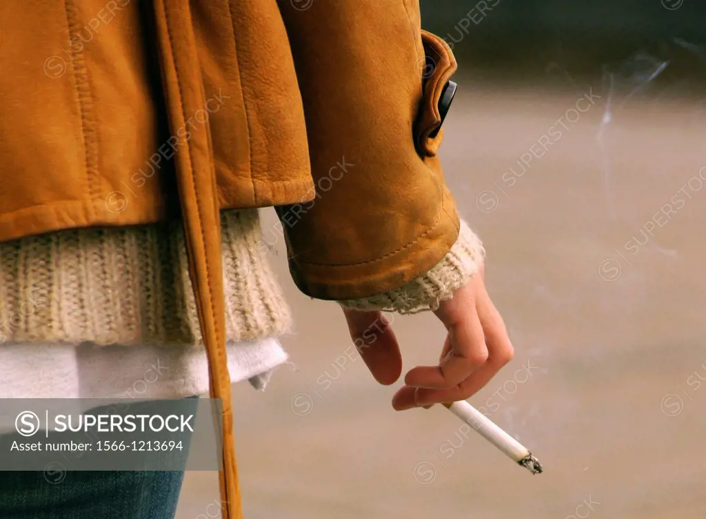 young smoking cigarette.