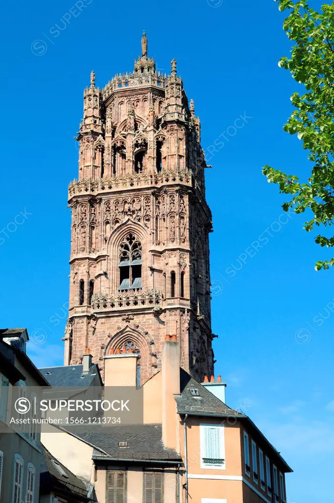 Rodez cathedral, cathédrale Notre-Dame de Rodez, Roman Catholic cathedral, Rodez, Aveyron, Midi-Pyrénées, France.