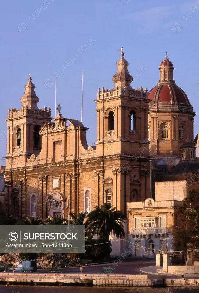 Malta, Grand Harbour, Vittoriosa, St Lawrence Church,