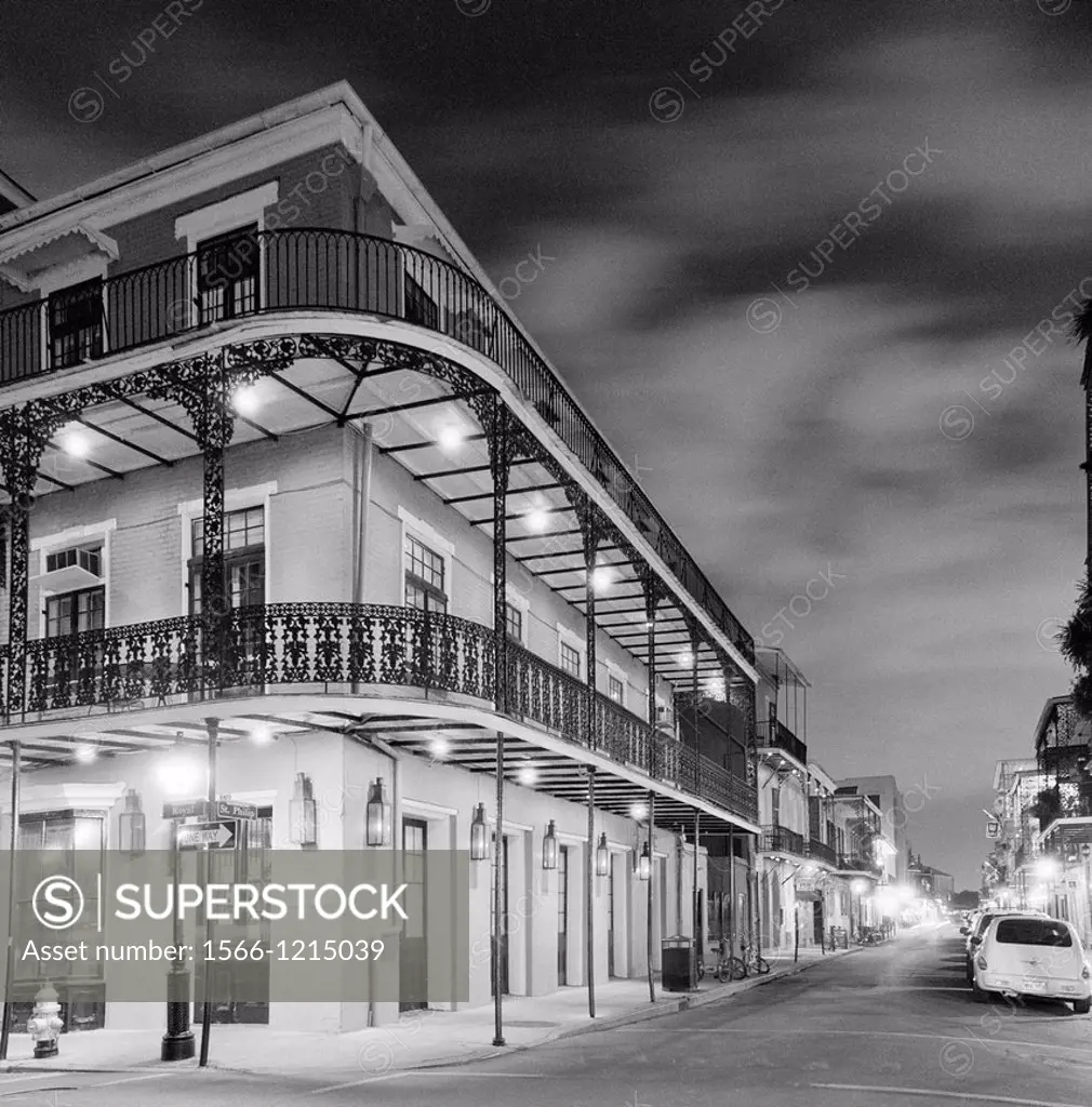 New Orleans French Quarter House in Black and White