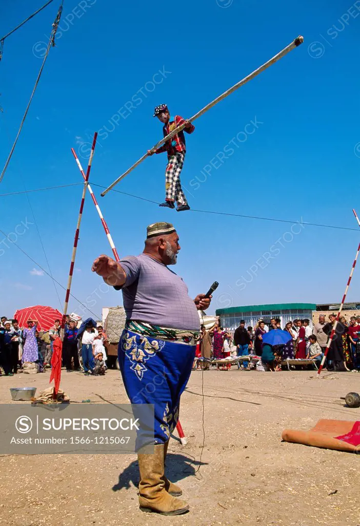 Traveling circus Bukhara, Silk Road, Uzbekistan, Central Asia.